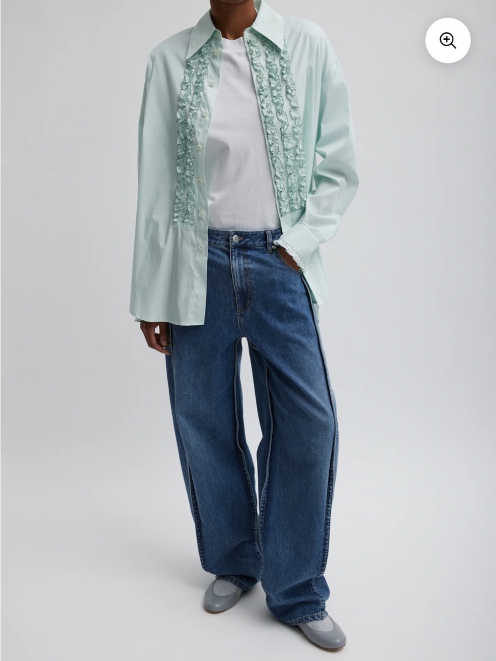 Tibi Light Weight Cotton Nylon Easy Tuxedo Shirt